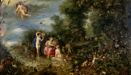Overflod og de fire elementene, ca. 1615 (olje på panel)