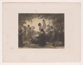 Italienske kvinner ved et bord