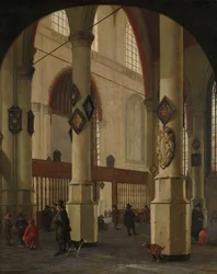 Utsikt over den gamle kirken i Delft
