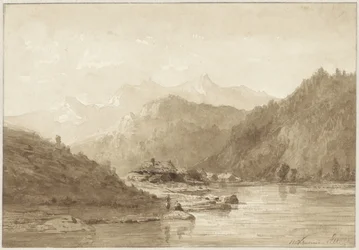 Fjelllandskap med innsjø