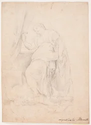 Jael dreper Sisera. Studie etter komposisjon av Carlo Maratti (Mezzetti, s. 345, nr. 150)
