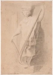 Karyatid med plog. Studer etter en figur på sokkelen for "Stanza d