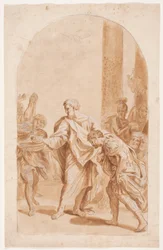 S. Peter døper Centurion Cornelius. (Apostlenes gjerninger 10, 47-48).