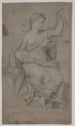 Sitting Justice. (Studium etter figur i Sala di Costantino, Vatikanet, Roma)