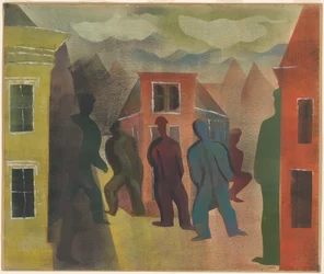 Gatebilde med figurer