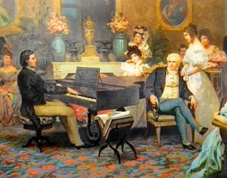 Chopin spiller piano i prins Radziwiłłs salong