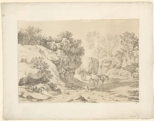 Haywain on the road Tentamina Lithographica (serietittel) Italian Landscapes (serietittel)