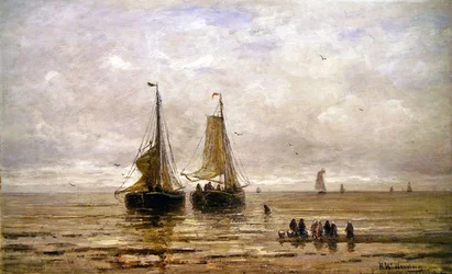 Kystscene (olje på lerret)
