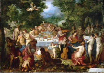 En fest for guder (olje på kobber)