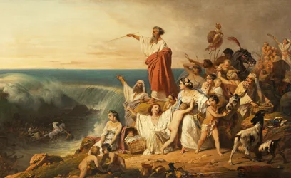 Israels barn krysser Rødehavet, ca. 1855 (olje på lerret)