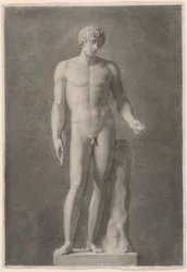 Apollo eller Adonis, ca. 1818 (kull på papir)