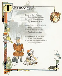 Illustrasjon til «Alfabetet med gode eksempler», ca. 1890 (gravering)