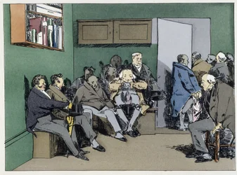 En dag med høring - i "" Administrativ moral"" av Henri Monnier