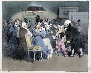 Besøk - i "" parisiske skisser" av Henri Monnier, red. Delpech, Paris