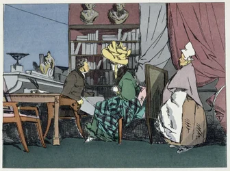 Herr avdelingssjefen gir audiens - i "" Administrativ moral"" av Henri Monnier