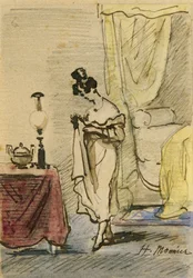 Ung dame hjemme (blekk og wc på papir) 2: Ung dame hjemme; personvern;
