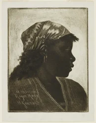 Hode av en svart kvinne, ca. 1888