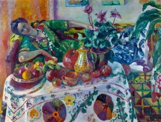 Jeanne liggende på en sofa, eller La petite odalisque
