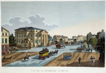 La barrier Saint-Denis, rundt 1827 - i "" Views of Paris "" av Courvoisier