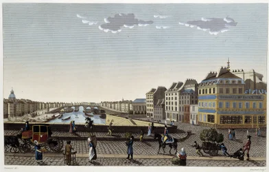 Paris, Notre-Dame-broen - i ""Views of Paris"" av Courvoisier