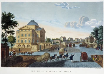 Utsikt over Barrier du Roule - i "" View of Paris, circa 1810: Les Barriers de Paris"" av Courvoisier