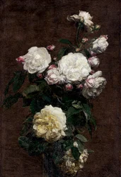 Hvite roser. Maleri av Henri Fantin-Latour (Fantin Latour