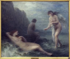 Ved sjøen. Maleri av Henri Fantin Latour (1836-1904), Olje på lerret