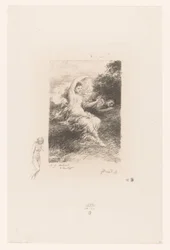 Lydé passer på den sovende elskeren sin Lyde Dikt av André Chénier (serietittel) Illustrasjoner pour les Poésies d