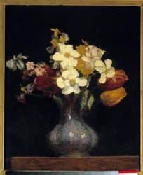 Narcissus og tulipaner Maleri av Henri Fantin Latour (Fantin-Latour