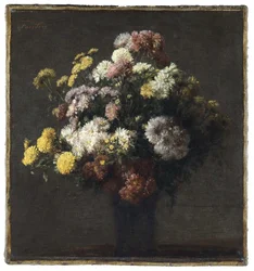 Vase med krysantemum