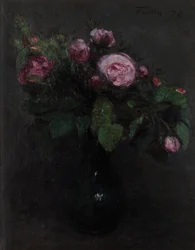 Vase med roser 1872 (Olje på lerret)