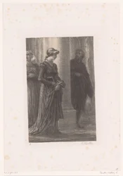 Walther von Stolzing legger merke til Eva Pogner i kirken Mestersangerne i Nürnberg. Akt I. Rencontre de Walther et d