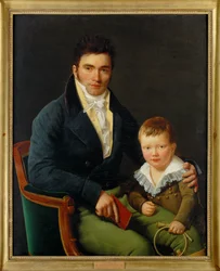 Barbet og sønnen hans (maleri på lerret)