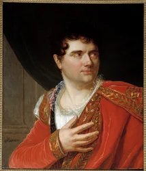 Portrett av Jean Baptiste Sauveur Gavaudan (1772 - 1840) sanger i rollen som montano de berton. Maleri av Henri Francois Riesener (1767-1828). Olje på lerret. Mål: 0,68 x 0,55 m. Paris, Musee Carnavalet