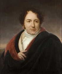 Portrett av operasangeren Luigi Lablache (1794-1858) av Riesener, Henry-Francois (1767-1828). Olje på lerret, størrelse: 66x55, , Privat samling