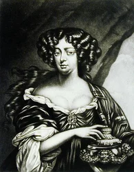 Portrett av Lady Sophia Bulkeley (fl.1688) gravert av Robert Dunkarton (1744-c.1817) fra Illustrious Characters in British History (mezzotint)