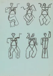 Seks studier av dansende figurer