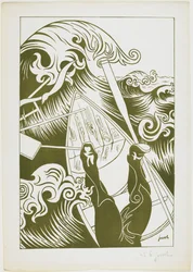 La Vague (Bølgen) 1894 (lito i olivengrønn blekk)