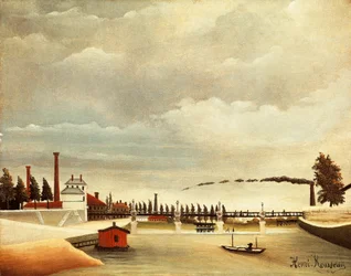 Banks of Seine, av Henri Rousseau (1844-1910)