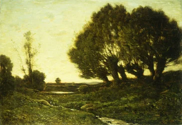 Et skogslandskap med en bekk, 1903