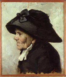 Studie av hodet til en gammel kvinne, 1880-tallet (olje)