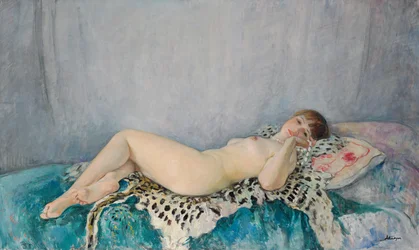 Naken på leopardskinn, Le Cannet, 1926
