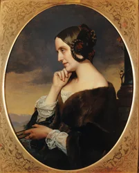 Portrett av Marie de Flavigny, grevinne av Agoult (1805-1876), forfatter (under pseudonymet Daniel Stern), ledsager av Liszt Portrett av Marie de Flavigny, grevinne av Agoult
