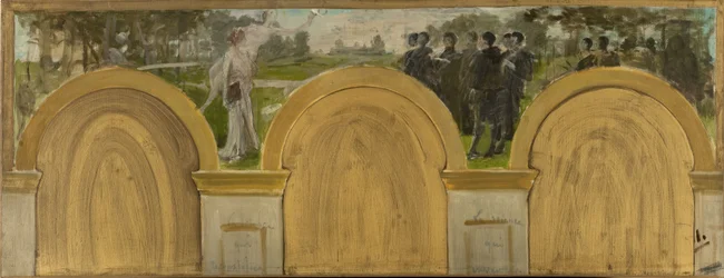 Skisse til Salon des Sciences i rådhuset i Paris: L#39;Enseignement de la Science, mellom 1888 og 1892 (olje på lerret)