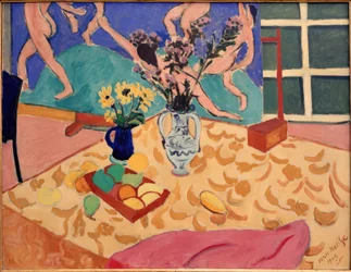 Frukt, blomster med bildet Dansen