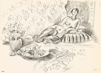 Liggende Odalisk II, ca. 1927 (penn og blekk på papir)