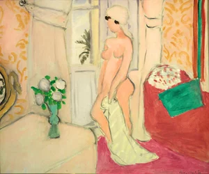Rosa naken eller Ung jente med en blomstervase, ca. 1920 (olje på lerret)