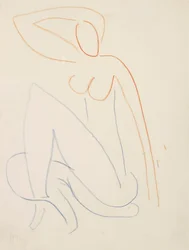 Sittende kvinnelig figur