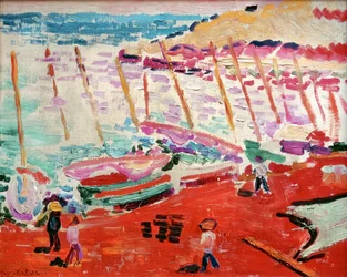 Den røde stranden, Collioure, sommeren 1905 (olje på lerret)