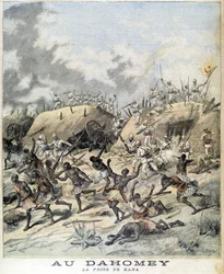 Ved Dahomey (nå Benin), erobringen av Kana - i "" Le Petity Journal"" av 19.11.1892